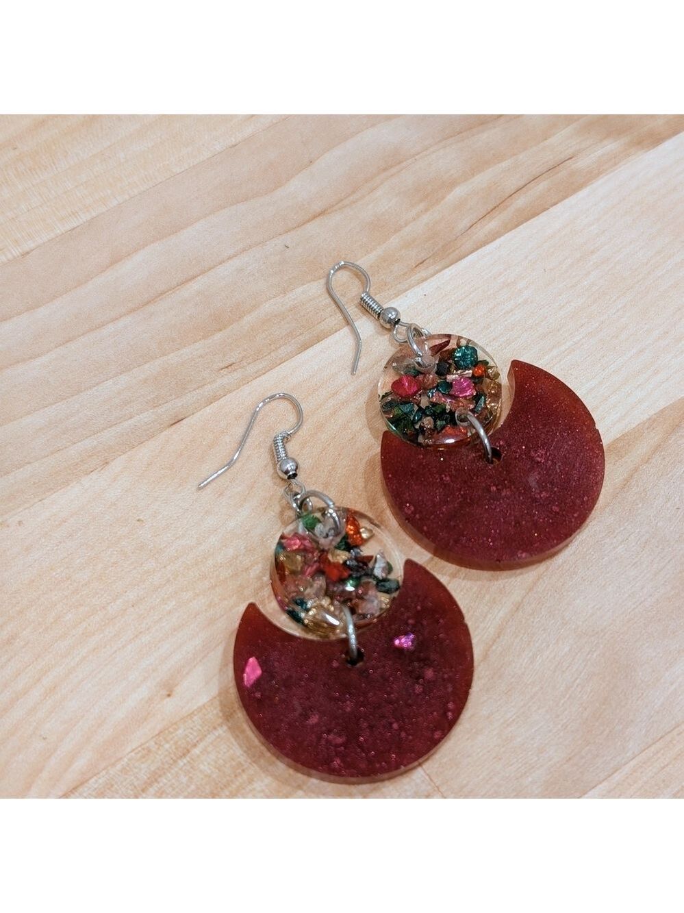 Elegant Red and Multicolor Dangle Earrings